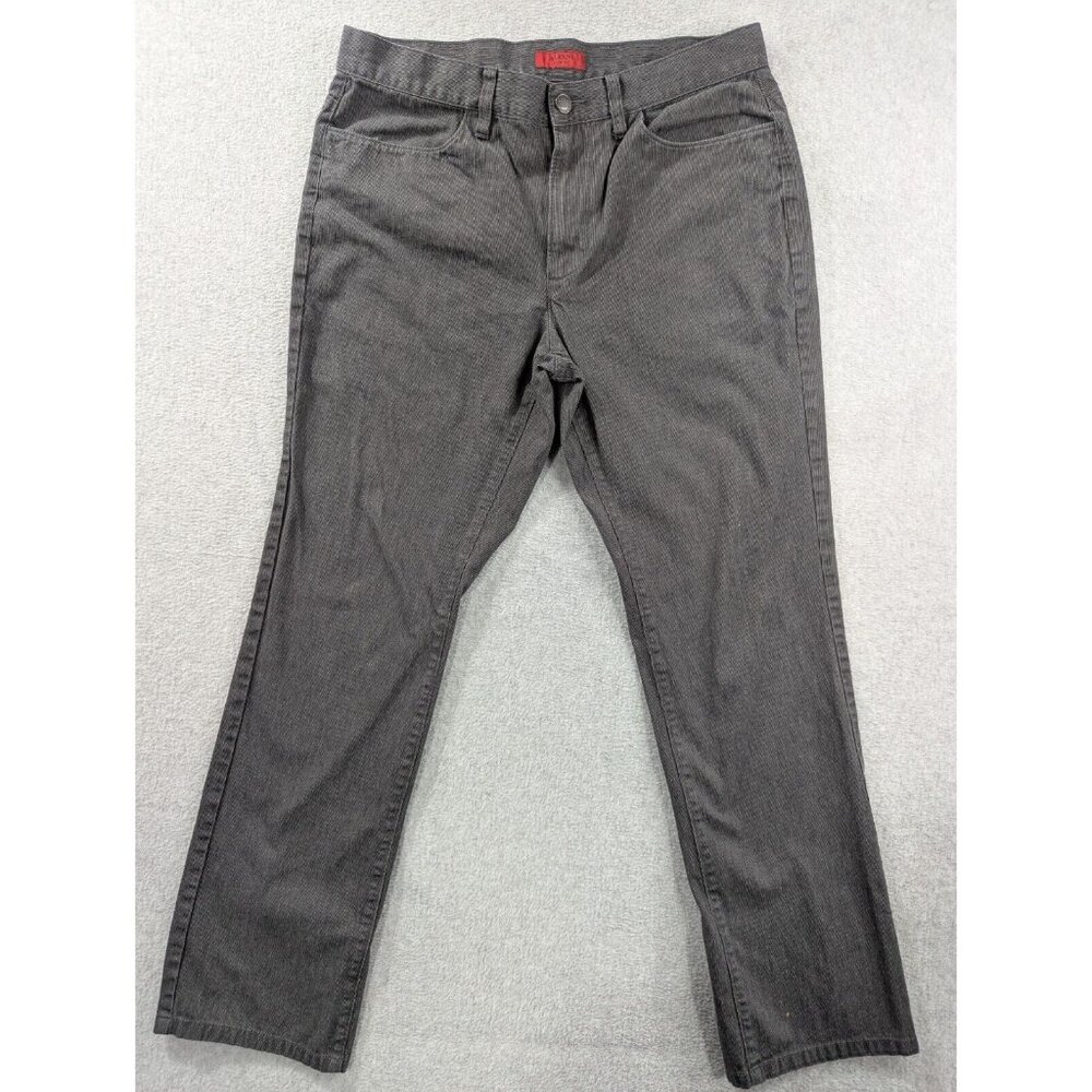 alfani Pants Mens Size 32x30 Grey Flat Front Straight Leg Slim Fit 100% Cotton